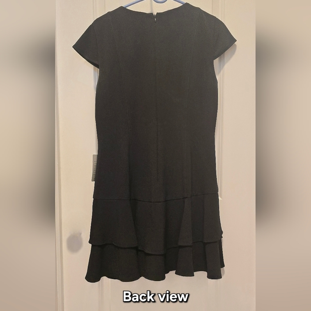 Eliza J Black Ruffle Dress, NEW w Tags! Size 12P 14P - Picture 2 of 11
